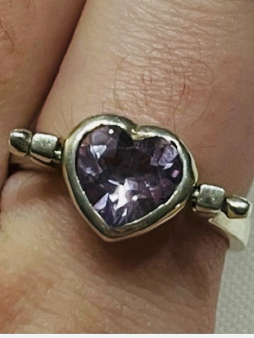 Sterling silver reversible ring. 2 in 1. Heart.